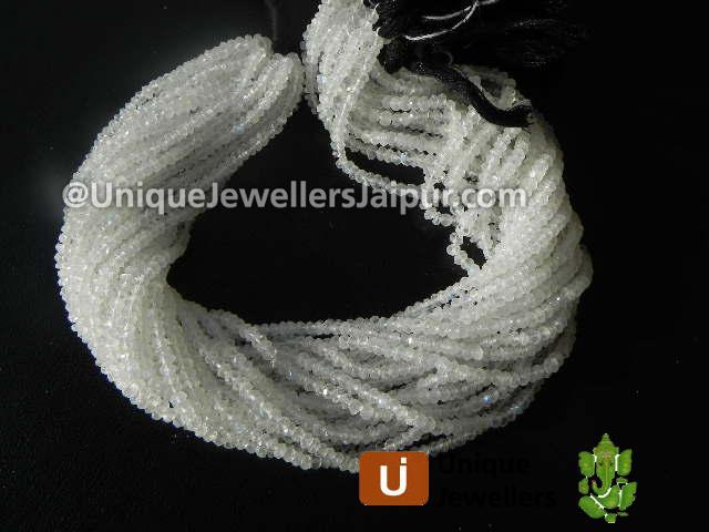 White Rainbow Faceted Roundelle Beads